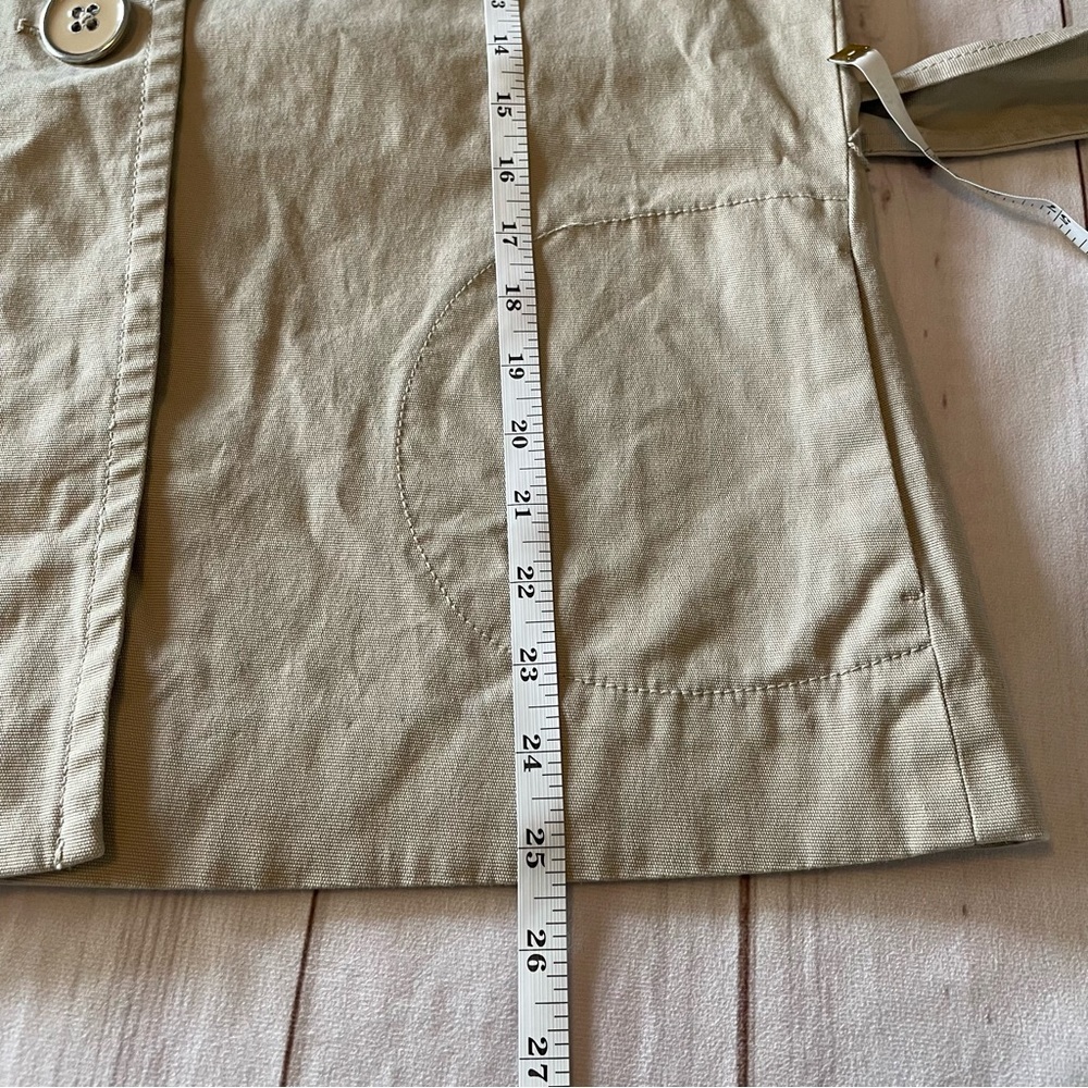 Apostrophe Belted Blazer Jacket Women’s L Beige Cotton Canvas Statement Buttons - Picture 15 of 16